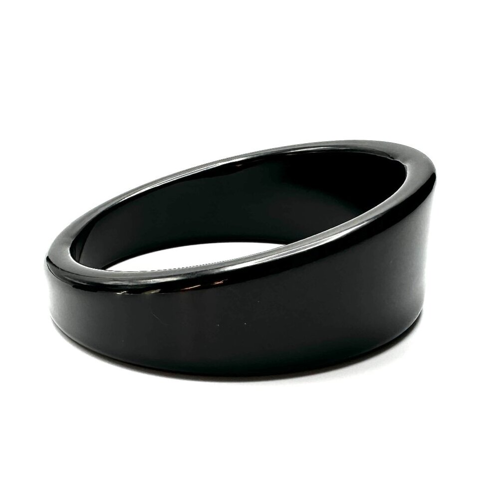 Vintage Black Asymmetrical Lucite Bangle Duo —  Both Size 8 1/4 — Vintage — EUC - Picture 10 of 12